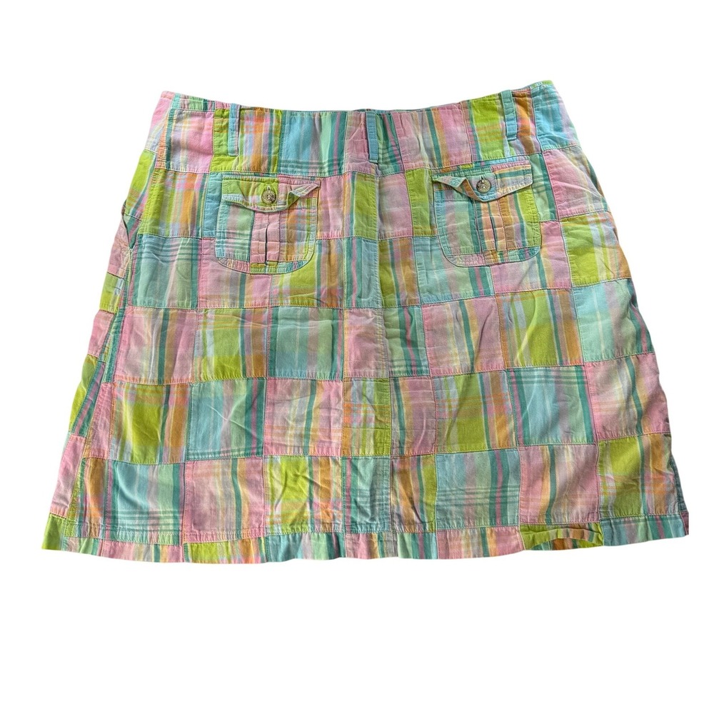 Cape Madras Patchwork Plaid Lined Skirt Womens Si… - image 2
